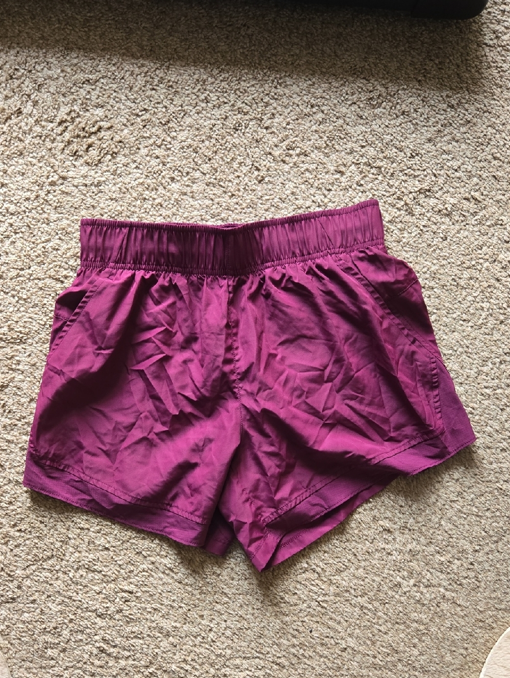 Women's Elastic-Waist Burgundy Shorts